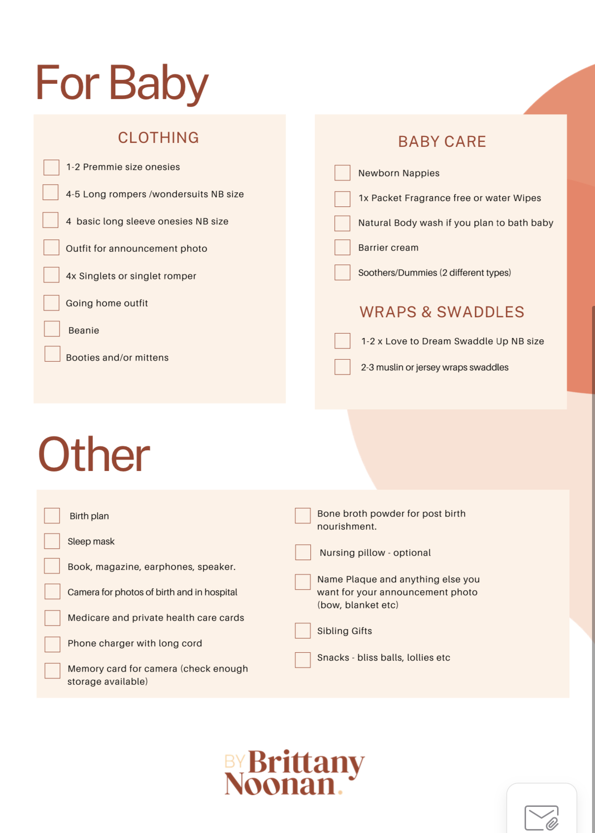 Baby Hospital Bag Checklist  C-Section Hospital Bag Checklist